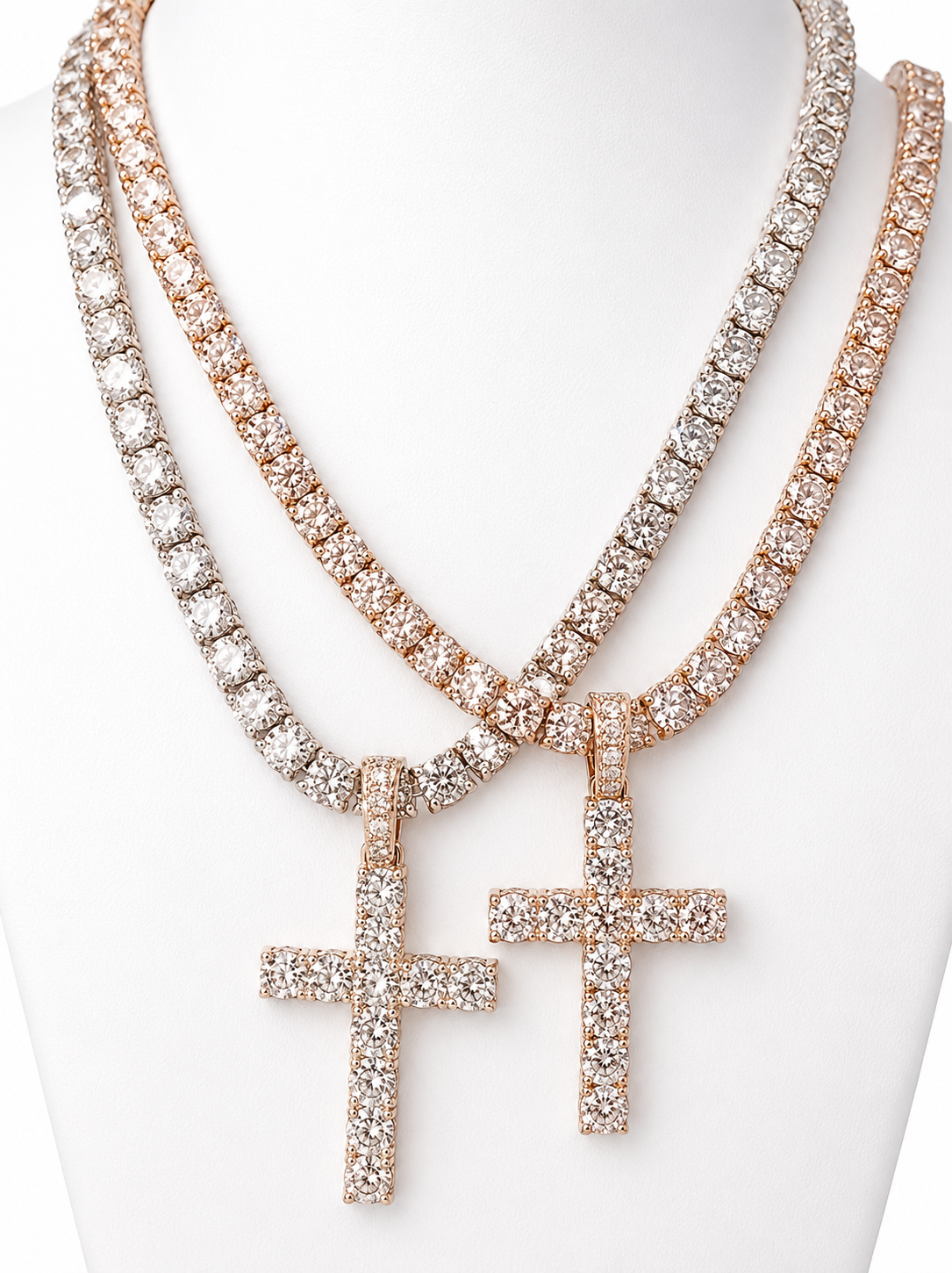 Cross Chain With 5mm Tennis